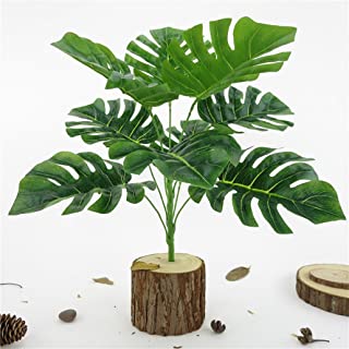 Amesii - Planta artificial con hojas de gran simulacion- Monstera- color verde- 1 unidad