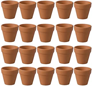 BESTONZON 20 Unidades Mini macetas de Barro de ceramica para Plantas- Cactus- macetas de Flores jugosas de jardin para ninos- Ideal para Plantas- artesania- Boda (3 cm)