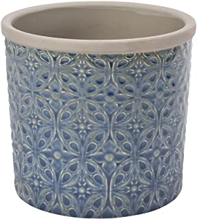Burgon &. Ball - Maceta de ceramica para interiores- tamano pequeno y grande- azul