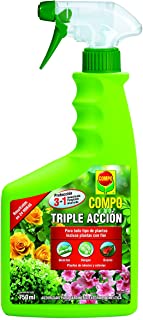 Compo Triple Accion- Proteccion contra Insectos- Hongos y acaros- para Plantas de Interior y Exterior- Resultados en 24h- Envase pulverizador- 750 ml