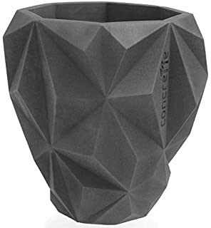 CONCRETTE Maceta de hormigon geometrico- tamano XL- para Interiores y Exteriores
