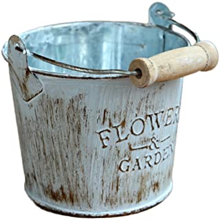 Da.Wa - Pot en forme de sceau style vintage - ideal pour decorer un jardin ou un balcon - Metal- As Show- 8x10cm