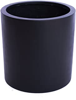 Eleganteinrichten Macetero Fibra de Vidrio- cilindrica D40 x H40 cm Negro Mate.