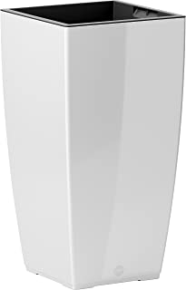 Emsa Sistema de autorriego- diseno de Flores Maceta- 30 x 58 cm- Color Blanco- casa Brilliant- 517584