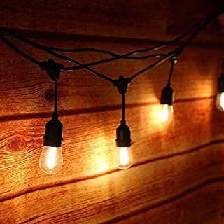 Guirnalda Luces Exterior-Tomshine Luz de Cadena 14.6M-48FT IP65 Impermeable-15pcs LED Filamento Bombilla Guirnalda Luminosa para Fiesta Boda Jardin Decoracion(blanco calido)