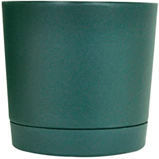 Housesweet Maceta redonda de plastico para plantar balcones- resina- verde- 0-20 m (8 pulgadas)