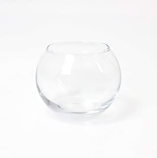 INNA-Glas Jarron Redondo - Maceta Decorativa Tobi- Transparente- 8cm- O 9-5cm - Recipiente de Cristal - Portavelas