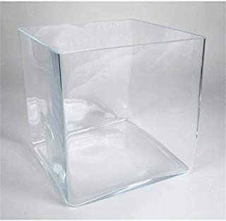 INNA-Glas Set 2 x Cubo de Vidrio Jack- Cubo - Cuadrado- Transparente- 20x20x20cm - Pack de jarrones de Cristal - Conjunto de floreros