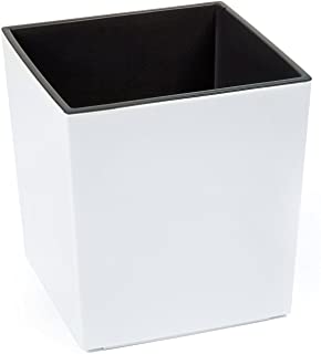Kreher maceta de diseno- de plastico- XXL- en blanco brillante con accesorio extraible Medida 40 x 40 x 41 cm