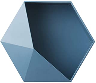 Lailongp Hexagon - Estante de pared flotante para colgar maceta para el hogar- oficina- jardin- Azul