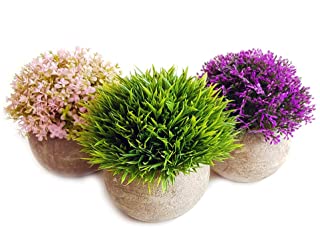 Lovelyz - Planta artificial con maceta- mini flores- bonsai- para decoracion de boda- oficina- regalo- balcon- salon- casa- juego de 3