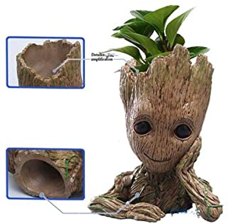 LUOXIN Galaxy Guard Baby Groot Flowerpot Tree Hombre Figura Pot Pen Child Gift Manual