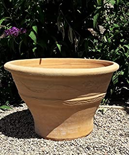Maceta de ceramica creta-mediterranea- de terracota- hecha a mano- resistente a las heladas- para jardin- decoracion de minitestanque- 50 – 70 cm- Artemisia