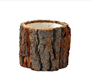 Macetero de madera natural pequeno con diseno rustico de madera para escritorio- 1- Large