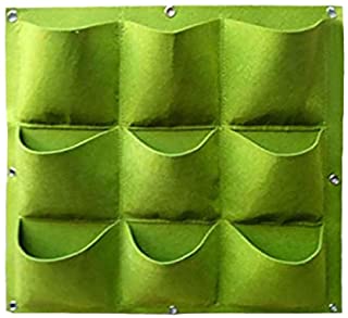 Macetero vertical multibolsillo para plantar macetas en la pared- bolsa para plantar- verde