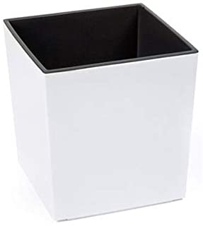 MelTom XXL - Maceta de plastico en Color Blanco Brillante con Accesorio extraible- 40 x 40 x 41 cm- Rectangular