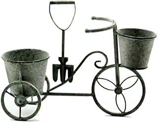 Minster - Macetero de Color Plomo para Bicicleta- Adorno de Jardin- Metal- 40 cm de Ancho- 5306