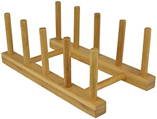MyGift - Escurreplatos de madera de bambu- respetuoso con el medio ambiente- para secar platos- ollas- sartenes- tazas