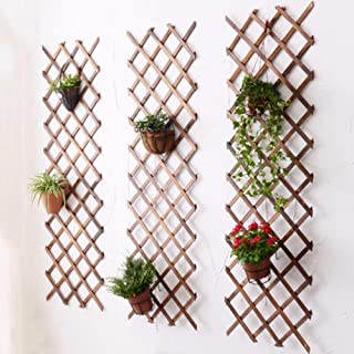 Soporte para macetas de flores- de madera maciza- para colgar en la pared- multicapa- elastico- multifuncion- estilo campestre- interior-exterior- color de madera- 7 tamanos (color: 73 x 224 cm)