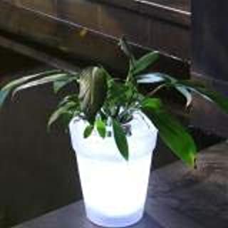SYN Maceta LED con energia Solar- Maceta de plastico Creativa para Plantas- jarron Moderno para jardin- Patio- Valla- decoracion de Patio- Show- 1pc