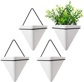 T4U Jardinera Triangular- Conjunto de 4 Jarron de Jardinera Colgante & Maceta Geometrica Decoracion de la Pared Planta de Aire Contenedor para Decoracion Regalo para Cumpleanos o Boda (Medium)