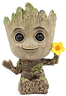 thematys® Baby Groot Maceta - Figura de accion para Plantas y boligrafos de la pelicula clasica - Perfecto como Regalo - Soy Groot (Flor)