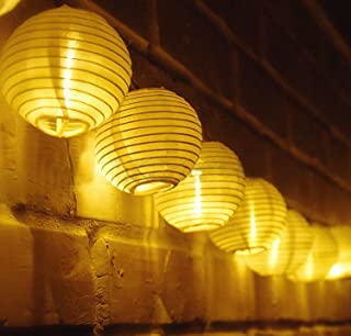 TurnRaise 4.8 Metros 20 LED Guirnaldas de Luces Farolillos Solares Exterior Impermeable para Decoracion Jardines Casas Bodas (Blanco calido)