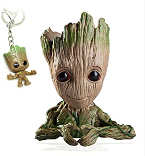 Udream Baby Groot Maceta - Maravillosa Figura de accion de Guardians of The Galaxy para Plantas y boligrafos - Perfecto como Regalo(Forma de corazon)