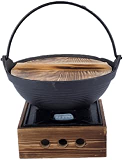 XICHENGSHIDAI - Juego de ollas de hierro fundido para sukiyaki japones con estufa- hierro fundido- Large